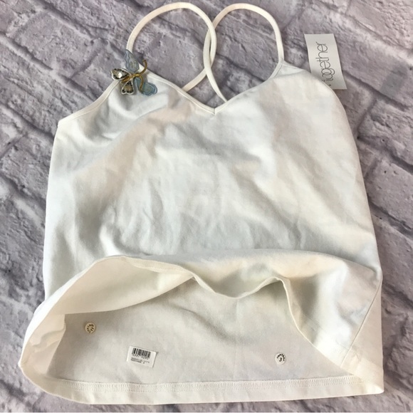 Vintage Y2K Cotton Tank Sequined‎ Butterfly Pin NWT - Picture 6 of 8